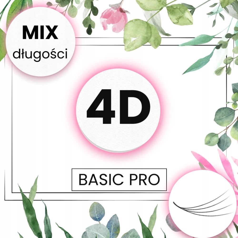 Kępki Rzęs Gotowe Klonovski Lashes 4D C 0.10 BasicPro Szerokie MIX 6-12mm