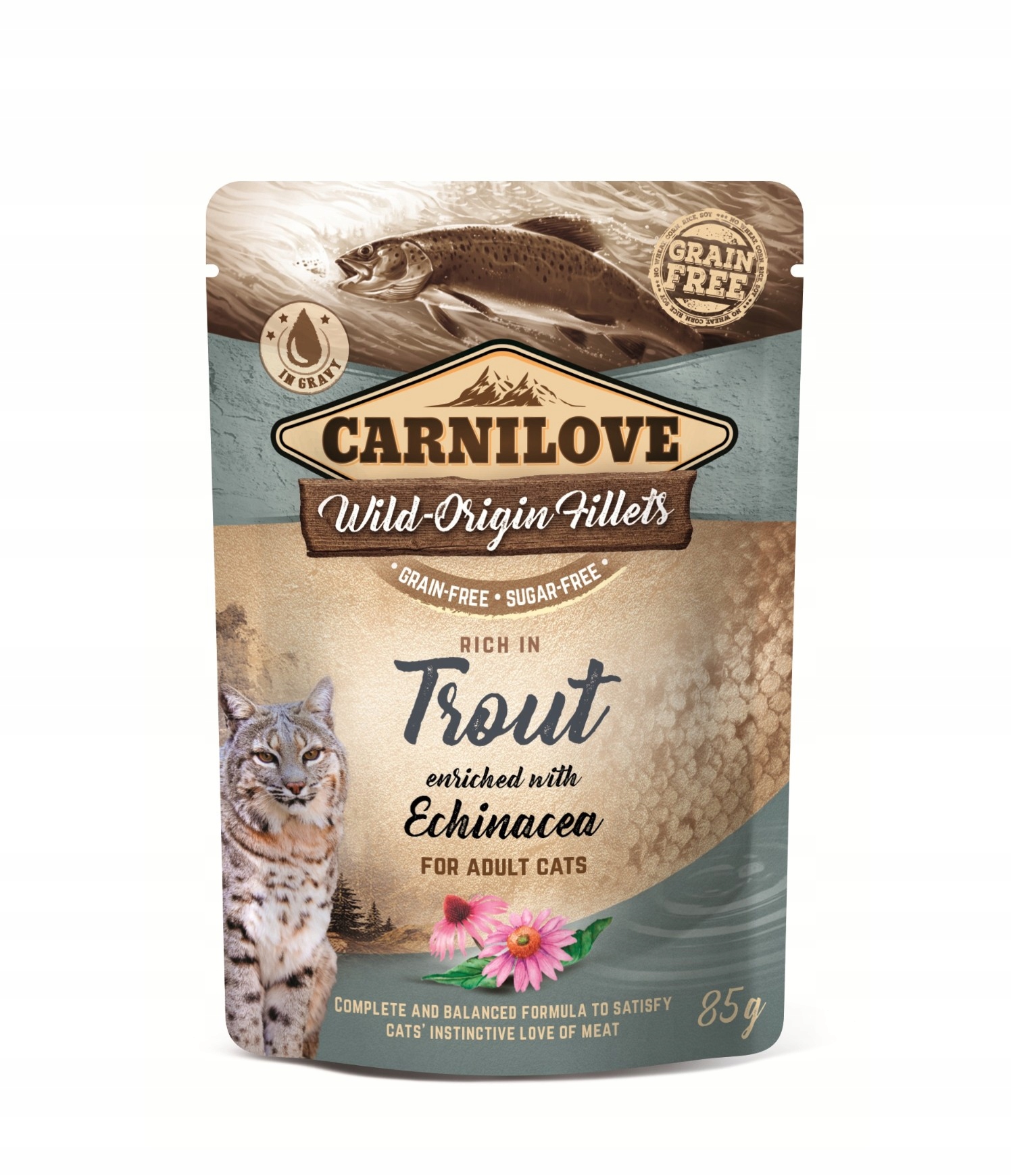 Levně Carnilove vlhké krmivo kapsička pro kočky adult Pstruh Echinacea 24x85 g