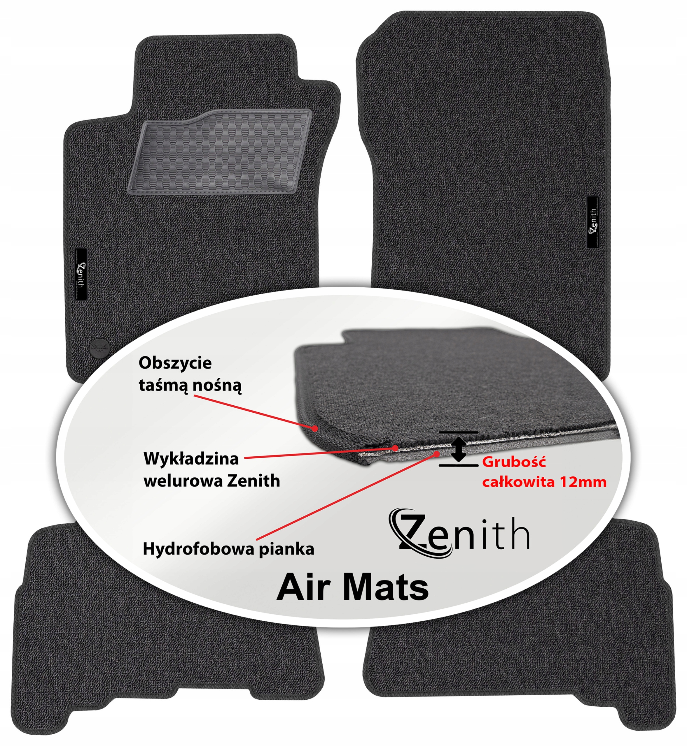Land Cruiser J150 Long 09-17 Velurové koberce do auta Zenith Air Mats