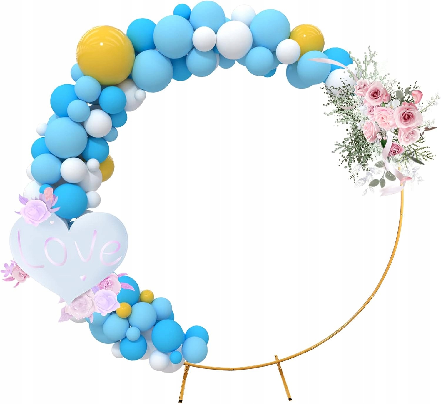 Sada oblouků na balónky 2 m, kovová, kulatý, pro svatební hostina narozeninové dekorace