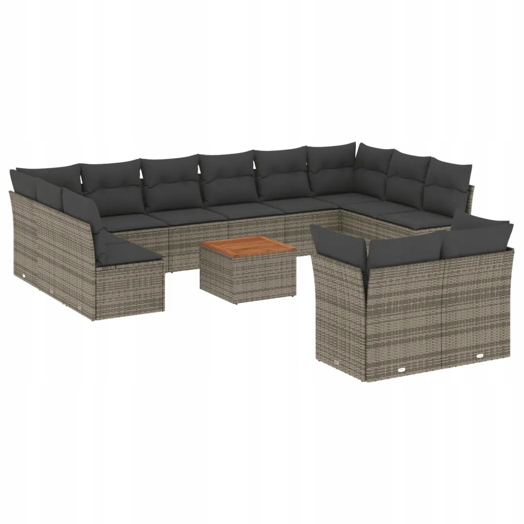Modulární zahradní nábytek set šedý Pe ratan 62 x 62 x 69 cm
