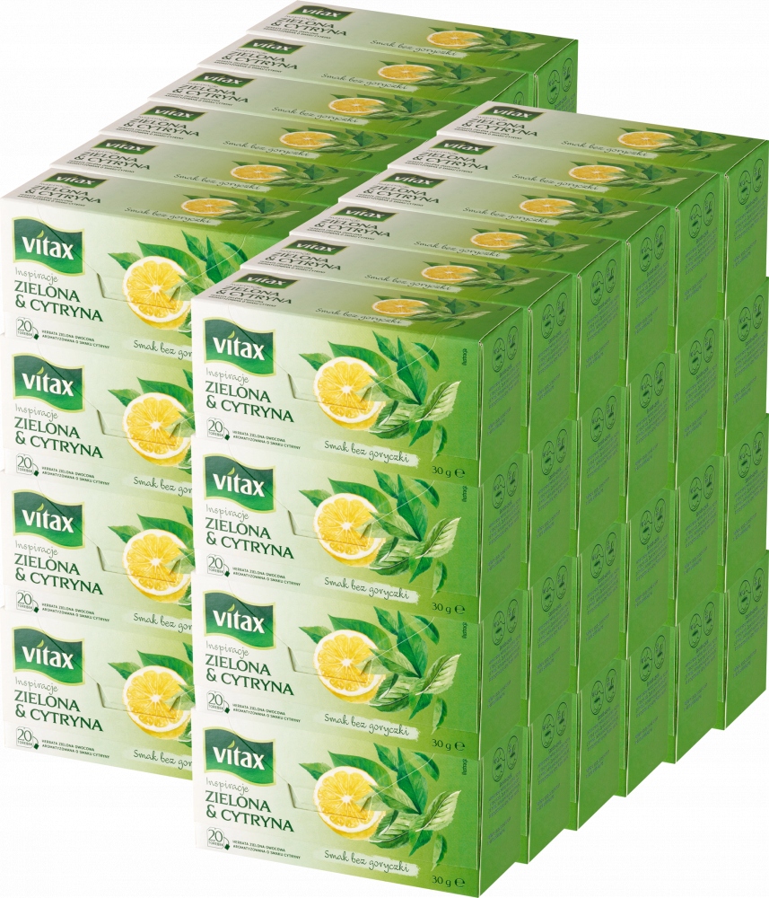 Herbata Zielona Cytryna 20tb Vitax herbata ekspresowa x48