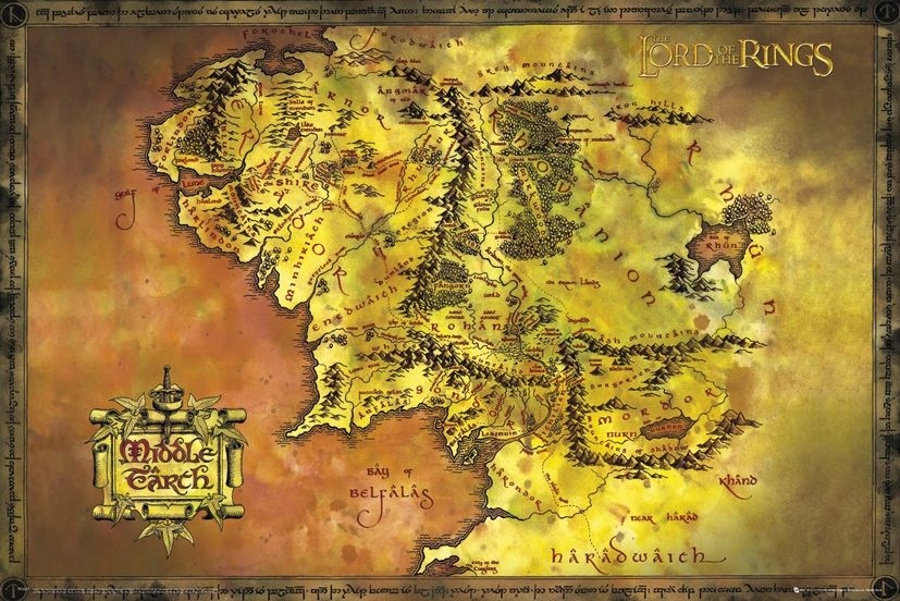 

Mapa Władca Pierścieni Plakat na ścianę 91,5x61 cm
