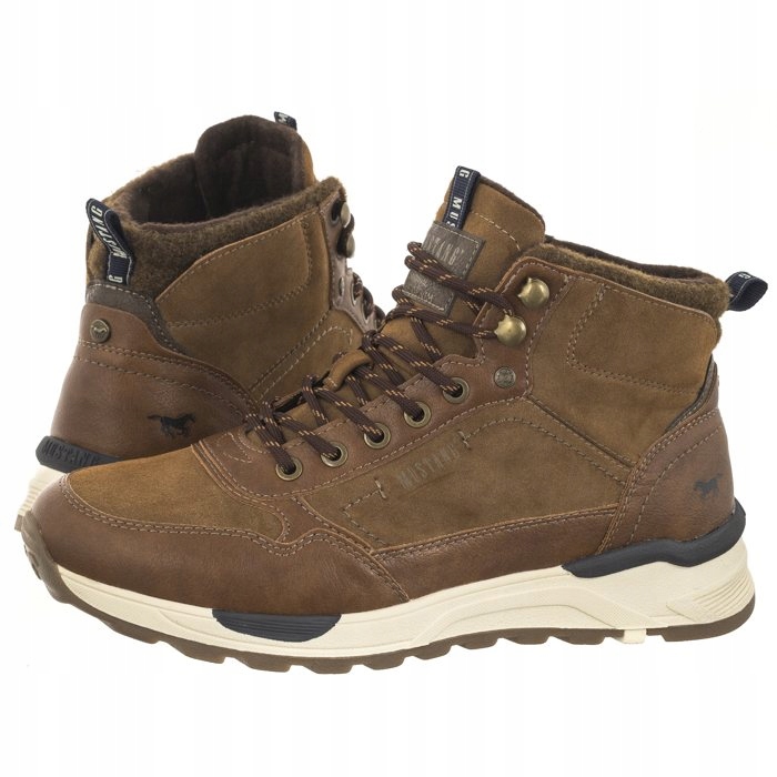 Buty Trapery Męskie Mustang Brązowe 4186-502