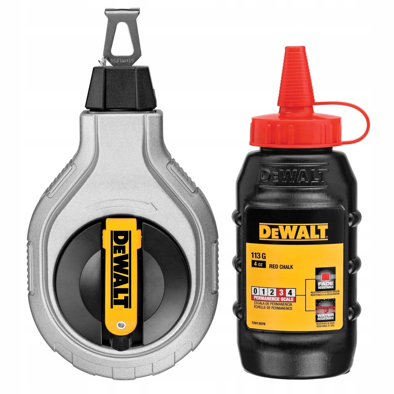 Zestaw Dewalt sznur traserski z czerwoną kredą DWHT47408