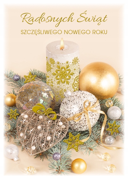 POCZTÓWKA KARTKA Boże Narodzenie ŚWIĘTA POZŁACANE 9 SZTUK Marka Pol-Mak