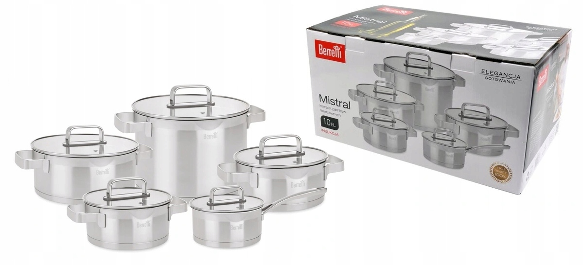 

Zestaw Garnków Garnki 10 Stal 18/10 Inox Indukcja