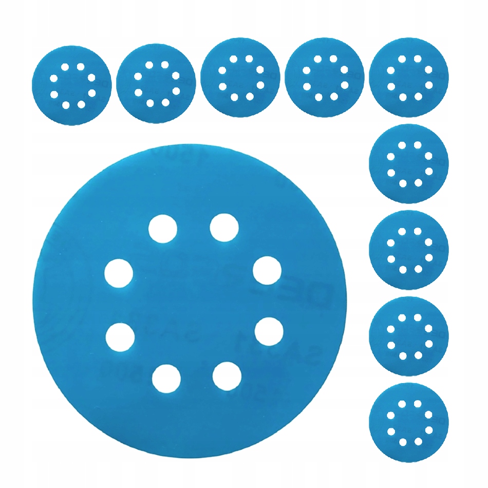 Krążki Ścierne 125mm Papier Ścierny Wodny Na Rzep P800 10 Szt