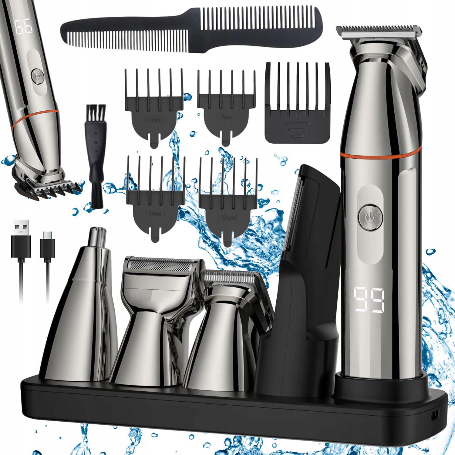 Elektrický Stříhací Strojek Na Vlasy 5v1 IPX4 Čepele Z Nerezové Oceli
