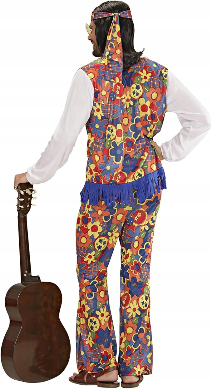 Kostým Převlek Hippie Pánský Kostým Akcesoria x3 Bal Halloween