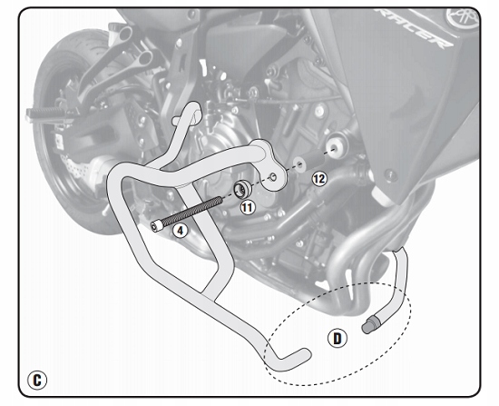 Kappa gmole krytu motora Yamaha MT-07 Tracer 16-19