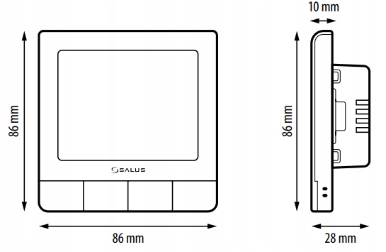 SALUS STEROWNIK PRZEWODOWY ULTRA SLIM 5x SQ610 +BRAMKA ZIGBEE UGE600 GRATIS Powierzchnia grzewcza 0 m²