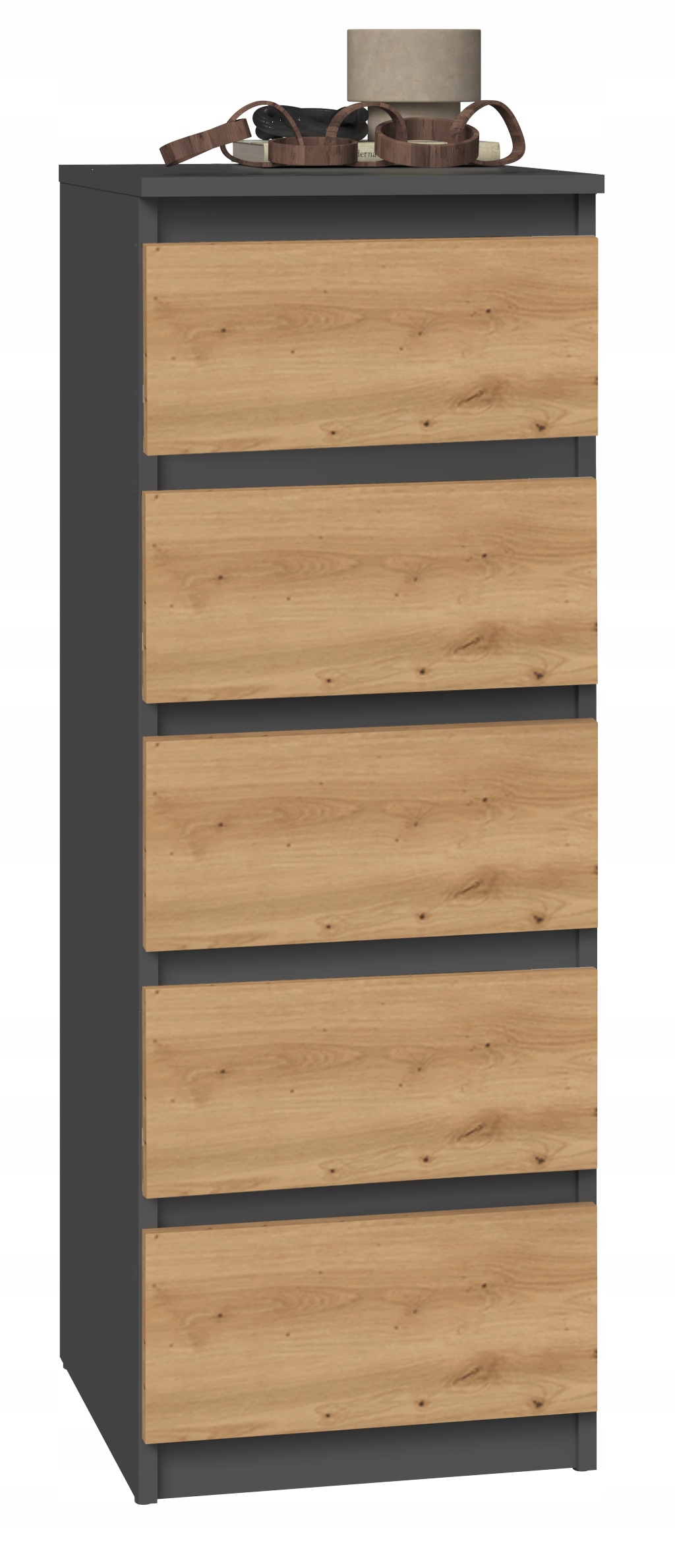 Komoda Malwa W5 Antracyt Artisan Nowoczesna Komoda z Szufladami