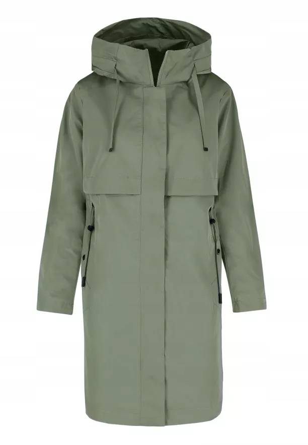 Zelený dámský přechodový kabát s kapucí Volcano J-agate L