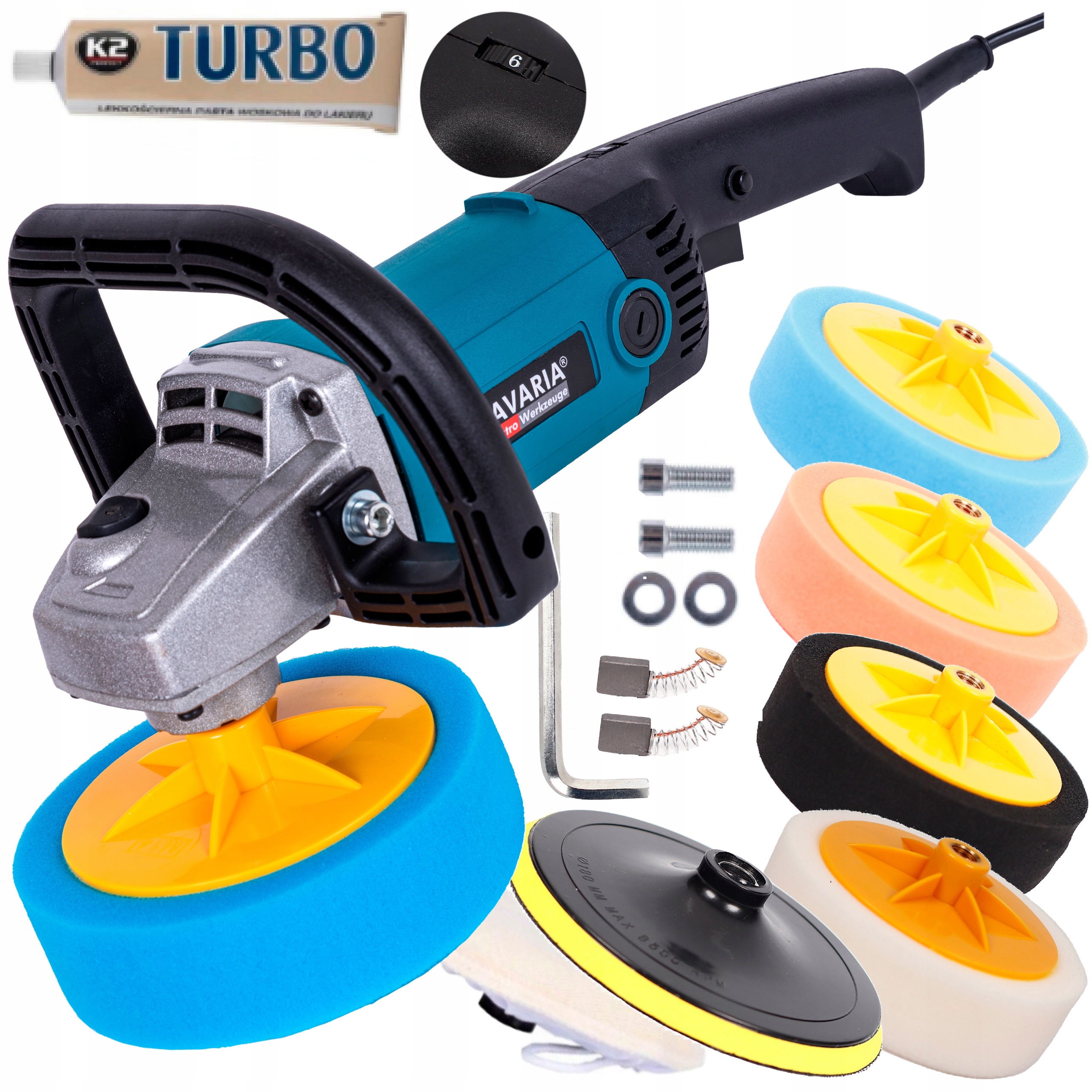 АВТОМОБІЛЬНИЙ ПОЛІРУВАЛЬНИК ШЛІФУВАЛЬНИЙ ВЕРСТАТ + НАБІР ГУБЧАСТОЇ ПАСТИ
