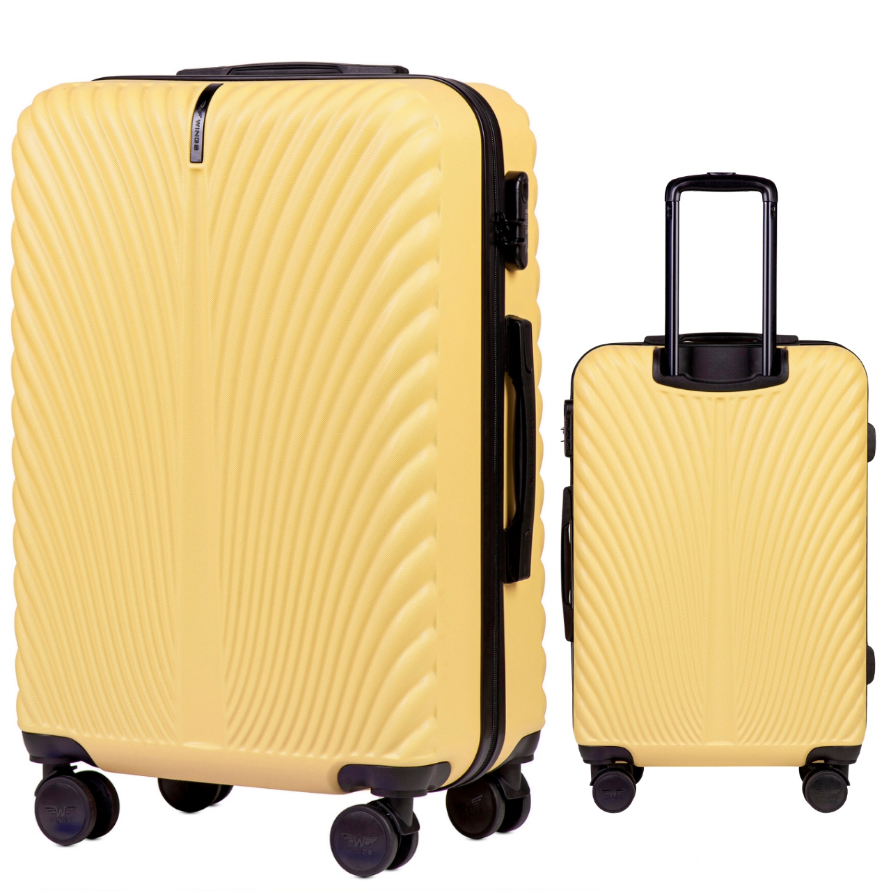 Cestovní kufr střední Žlutý Abs+ Wings 4 kolečka šifrovací zámek Zavazadlo