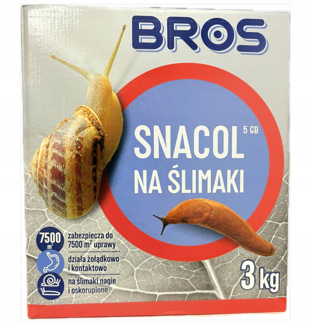 Bros Snacol 5GB Zwalcza Ślimaki Niebieski Granulat 3kg Trutka Na Ślimaki