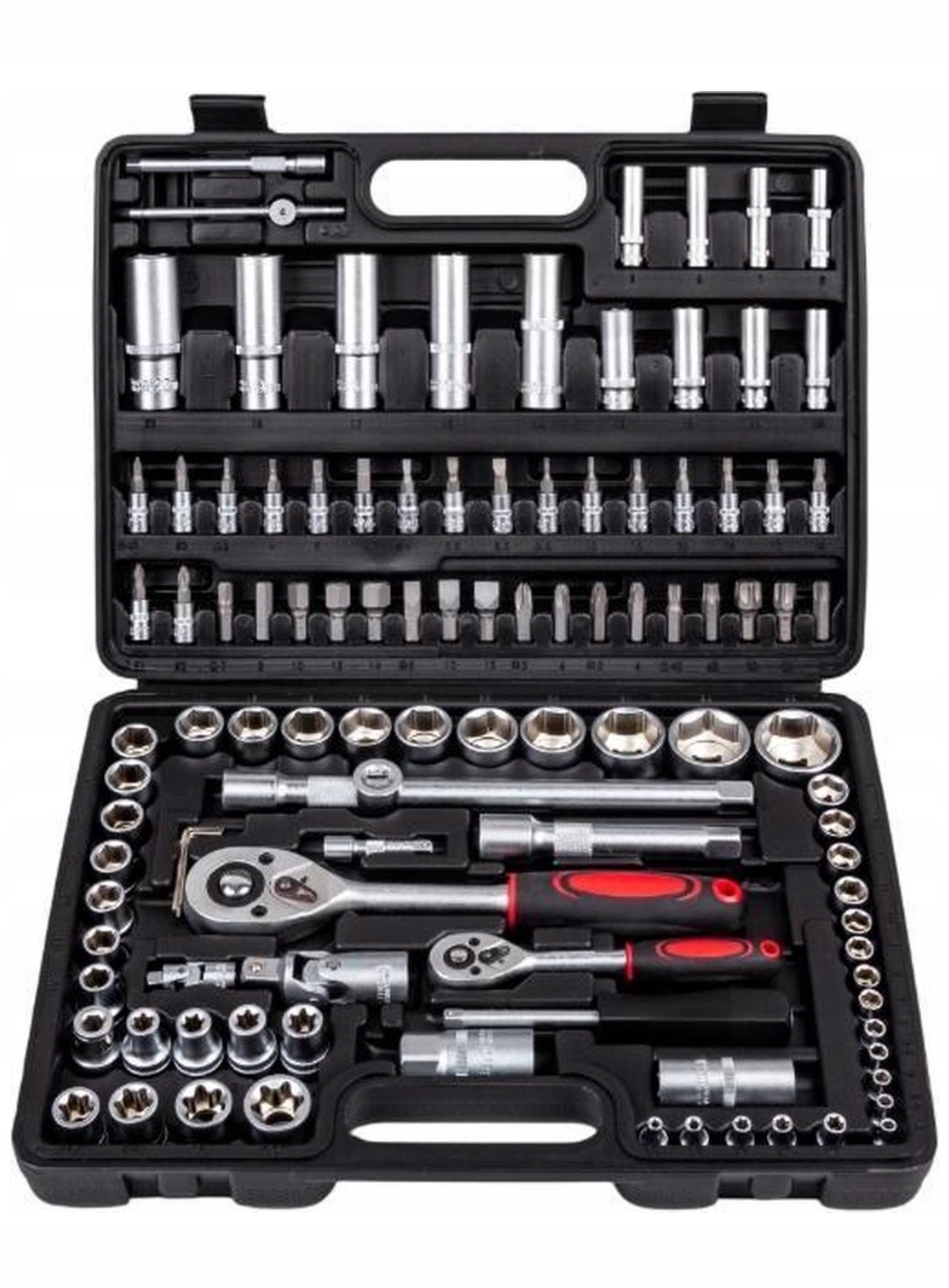 Zestaw narzędziowych kluczy w walizce warsztatowe 108 sztuk