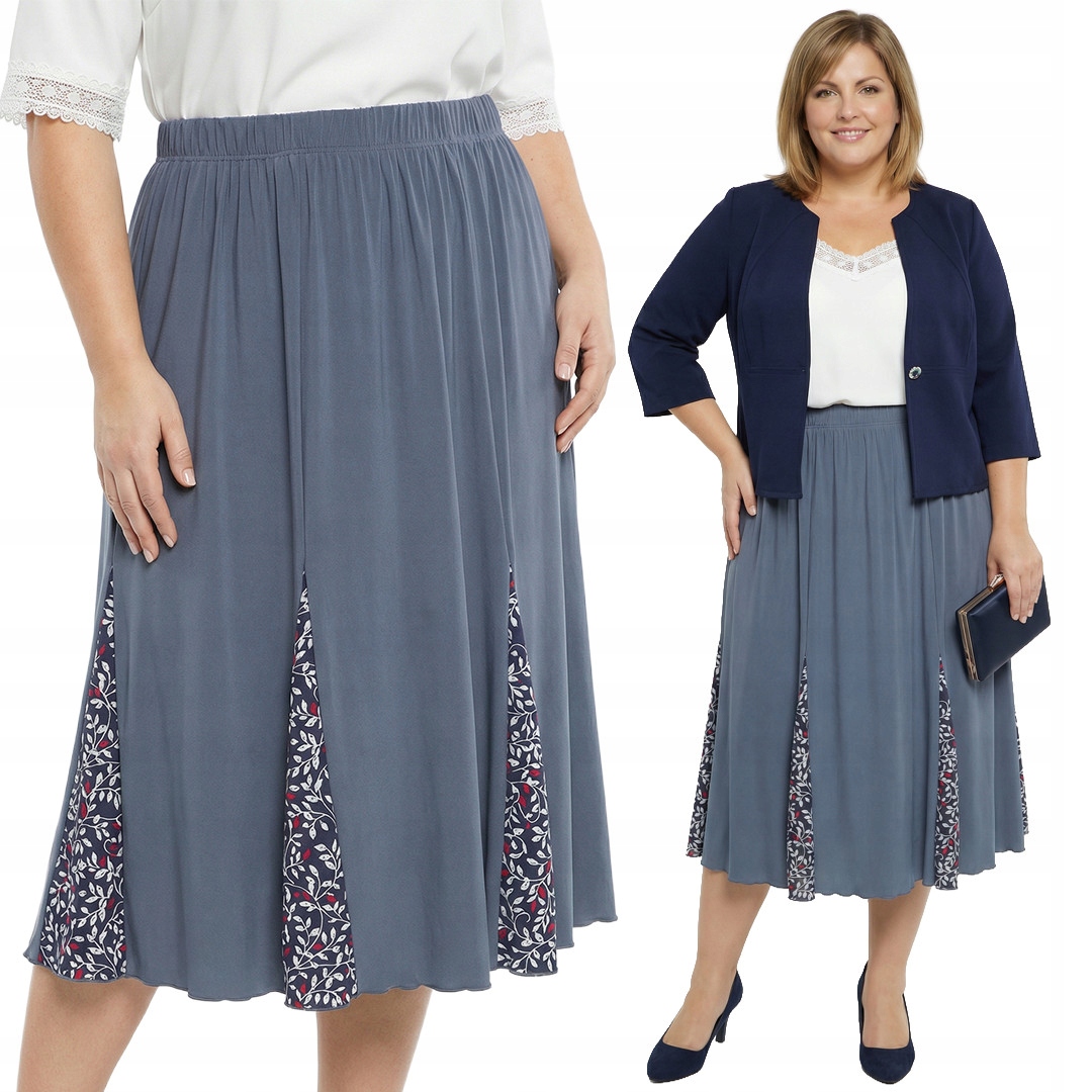 Světle šedá sukně plus size velikost 56/58