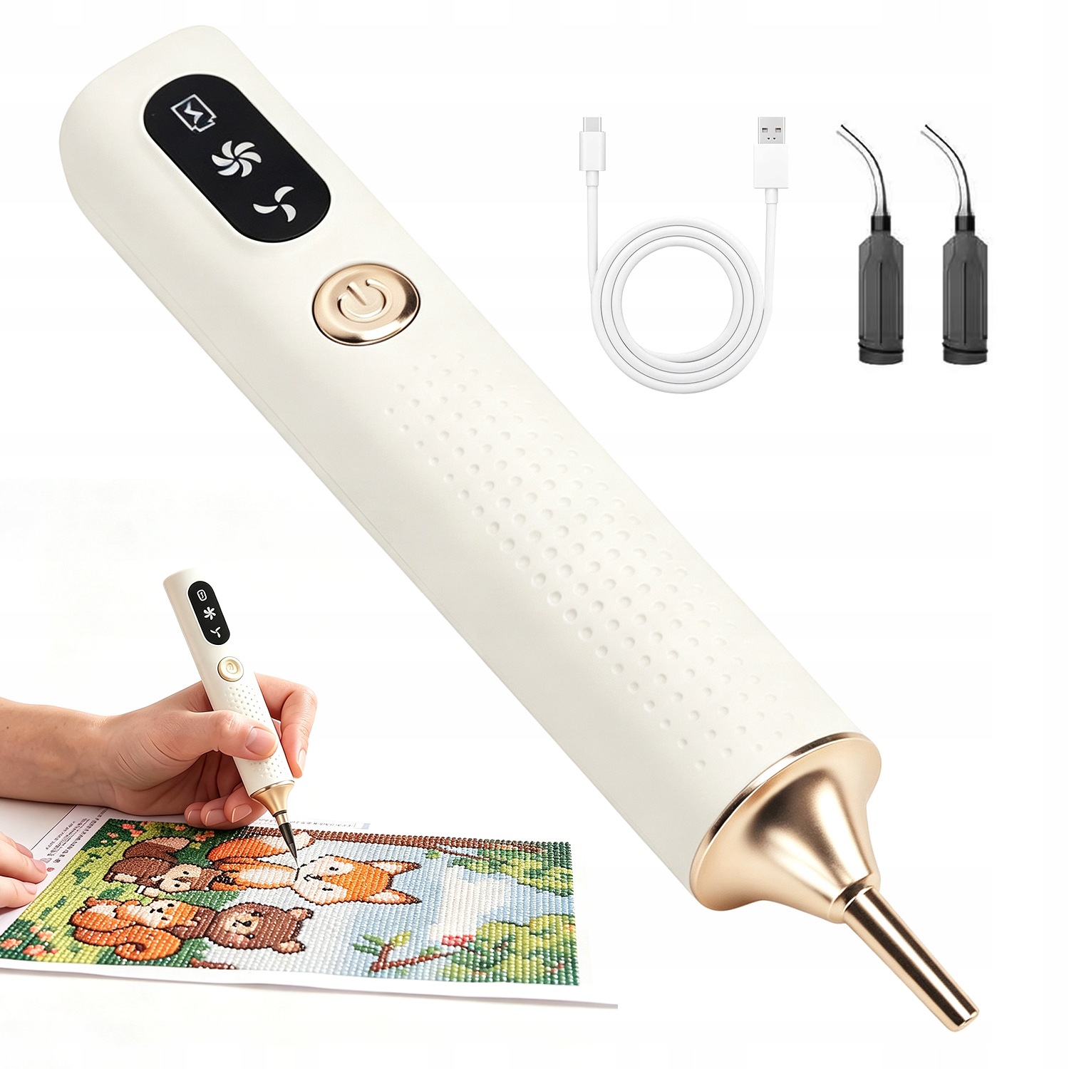 Diamantový Propiska Pro Malování Elektrická Sada Usb Náhradní Hlavice