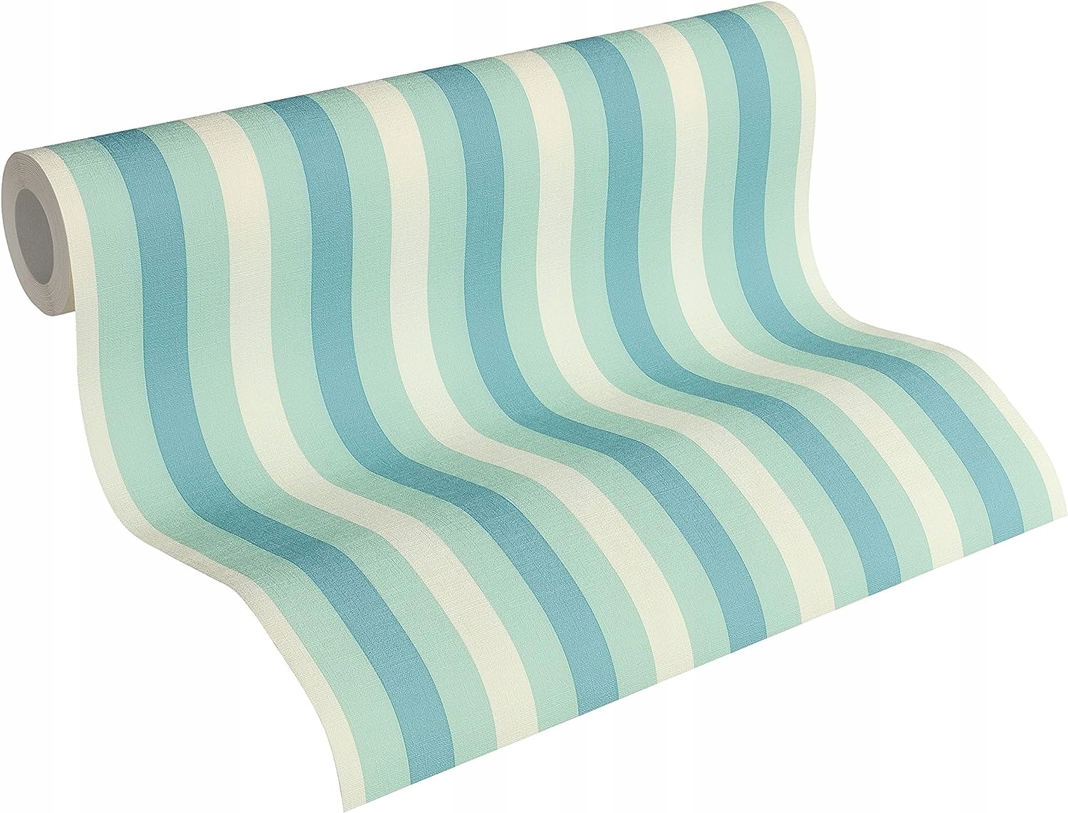 Tapeta wąskie Zielono Turkusowe PASY PASKI winylowa na flizelinie 10 m AS Kod producenta 34212-2