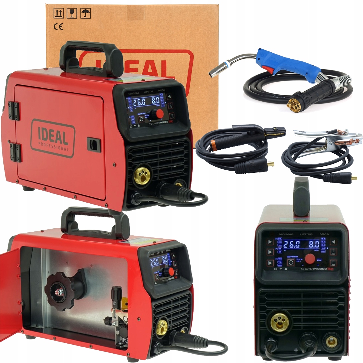 Ideal Spawarka migomat półautomat Tecno Mig 202 Led Mig/tig/mma Synergia