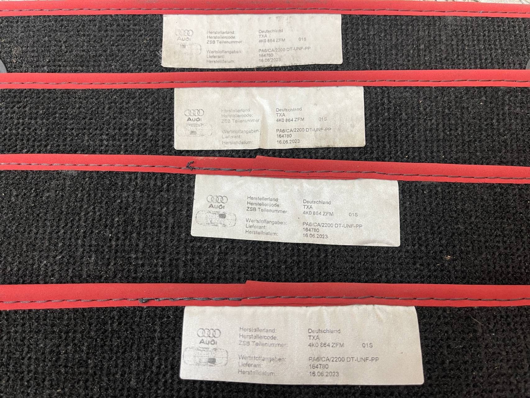 mats KOMPLET WELUROWE AUDI RS6 C8 4K 4K0864ZFM
