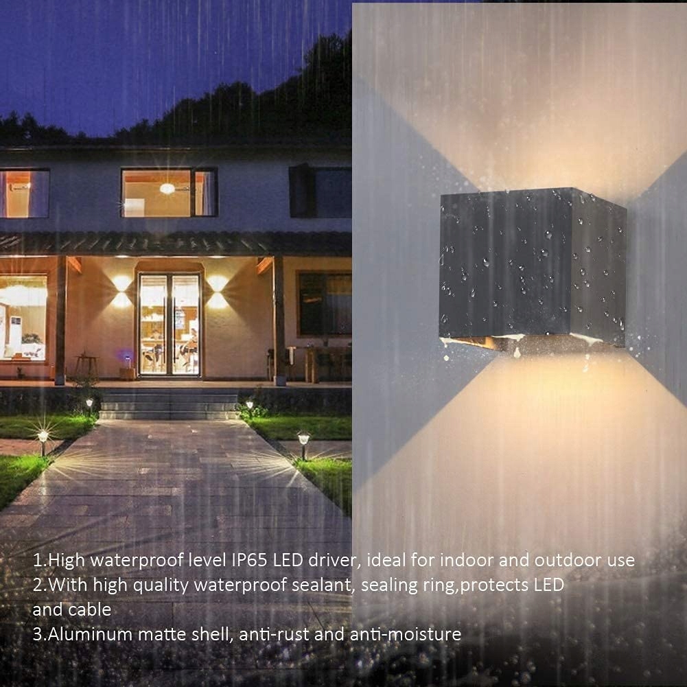 K-BRIGHT LED Wandleuchten 12W IP65 Ciemnoszare Do Wnętrz i Na Zewnątrz — miniatura 4