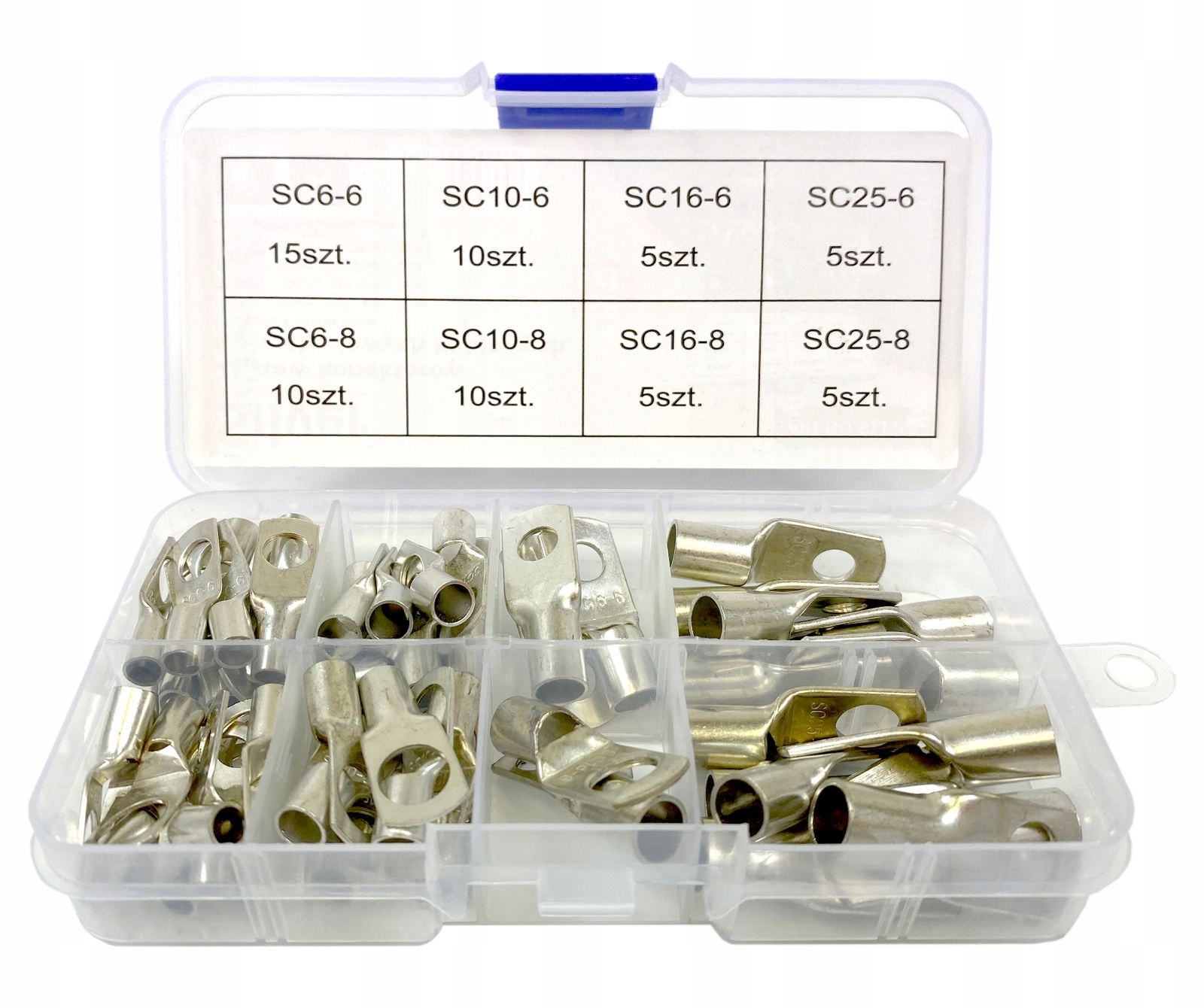 KONEKTORY KOŃCÓWKI KABLOWE RURKOWE OCZKOWE 65 SZT. Marka Silver