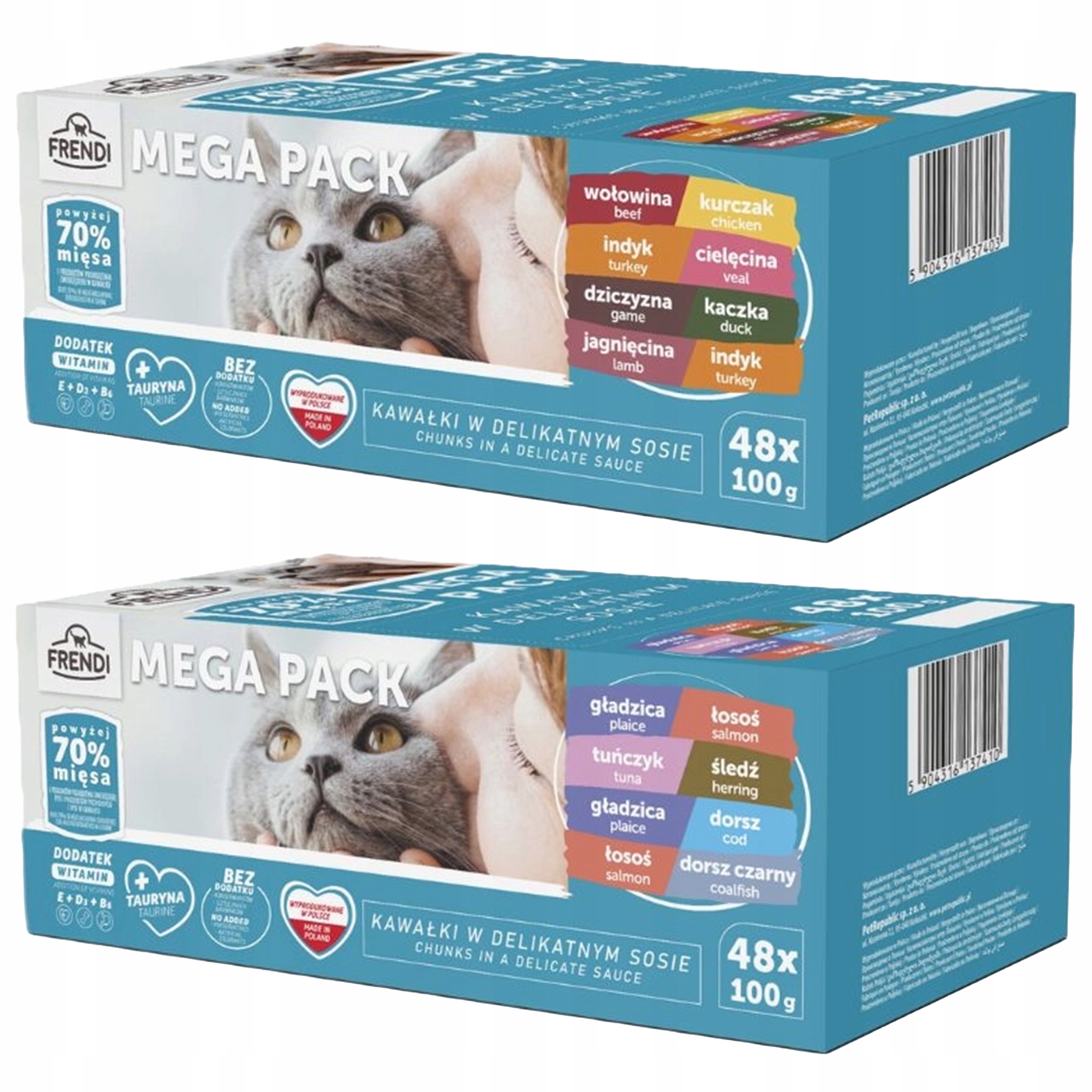 Frendi kawałki w sosie karma mokra dla kota mix smaków 96 x 100g