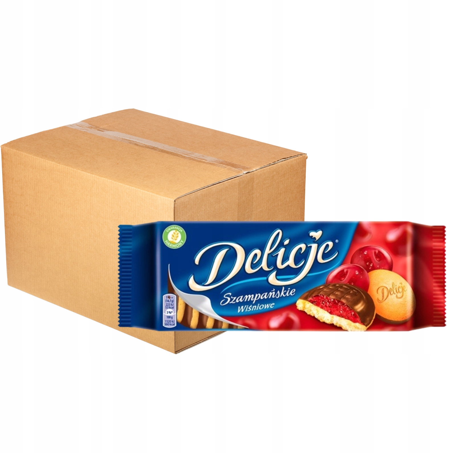 Levně Delicje šampaňské s třešňovým želé zalité čokoládou 147 g x 24 ks