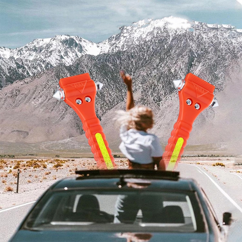 4 SZT MŁOTEK BEZPIECZEŃSTWA MŁOTEK RATUNKOWY Z UCHWYTEM DO SAMOCHODU OKIEN Stan opakowania oryginalne