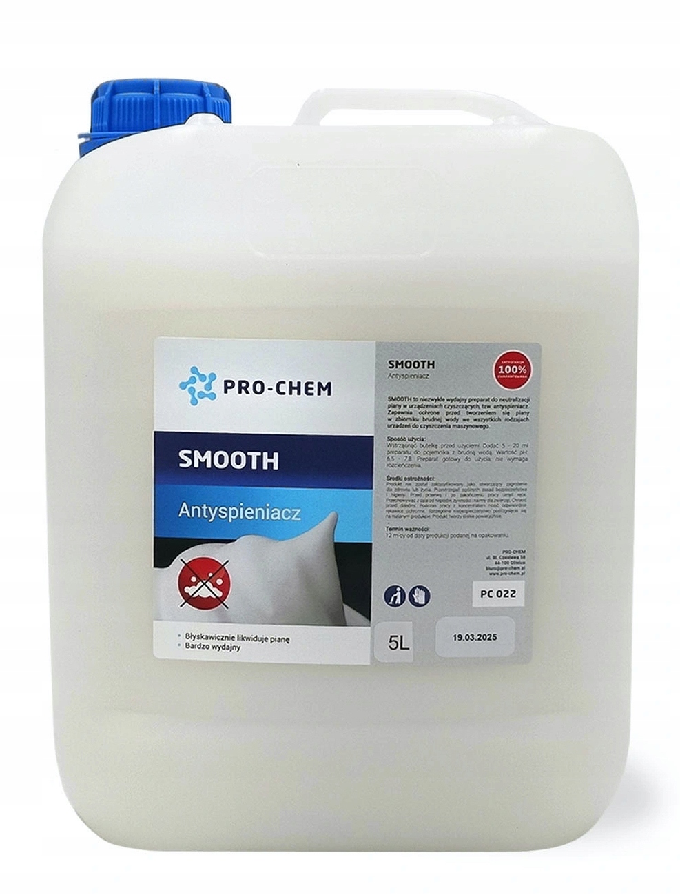 Preparat do neutralizacji piany, antyspieniacz Pro-chem Smooth 5 L