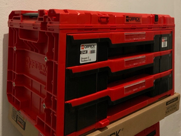 QBRICK SYSTEM ONE Drawer 3 Toolbox 2.0 RED HD Długość 58 cm