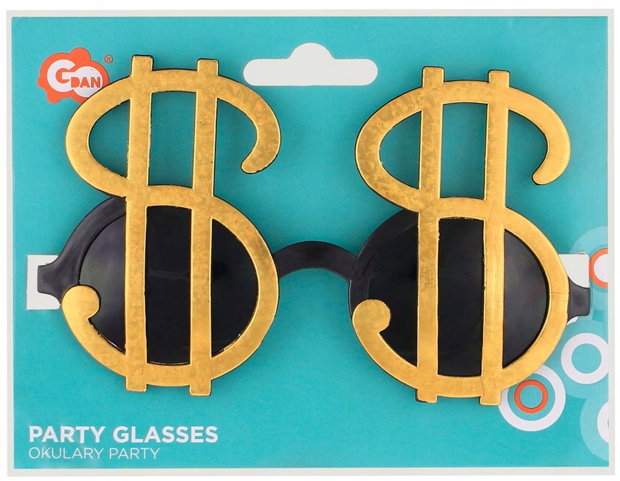 OKULARY DOLLAR DOLARKI ZŁOTE $ IMPREZA NA URODZINY EAN (GTIN) 5905548993188