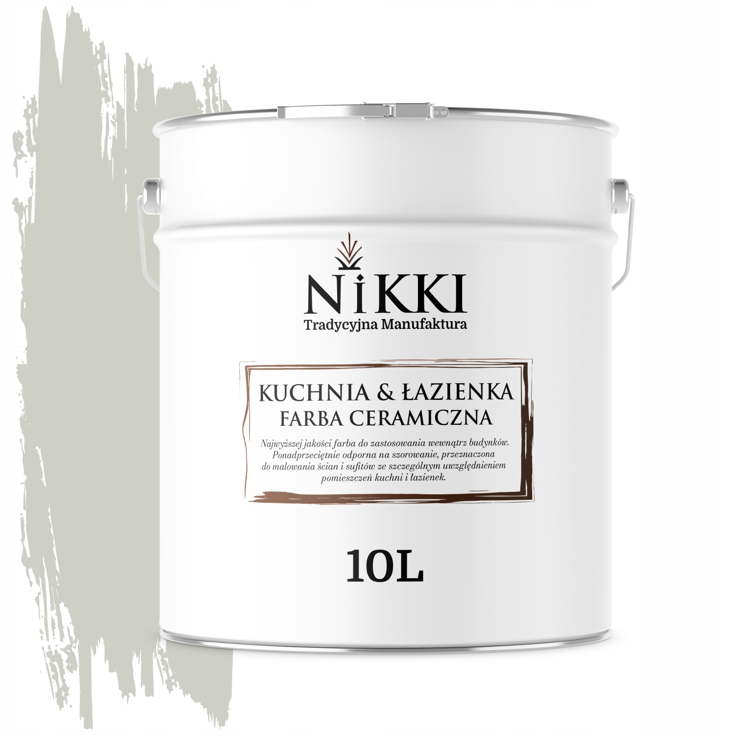 Keramická Farba Kuchyňa Kúpeľňa Khaki Svetlý H1762 Hlboký Mat 10 L Stenová