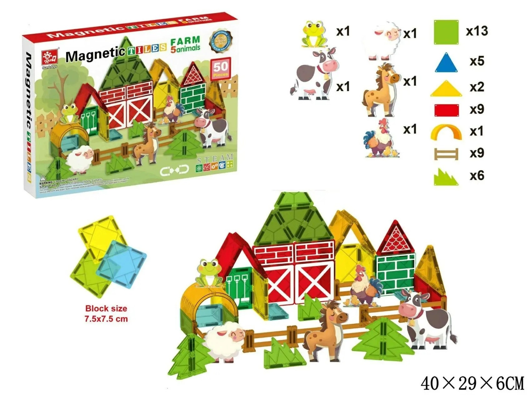 Klocki Magnetyczne Farma 50EL