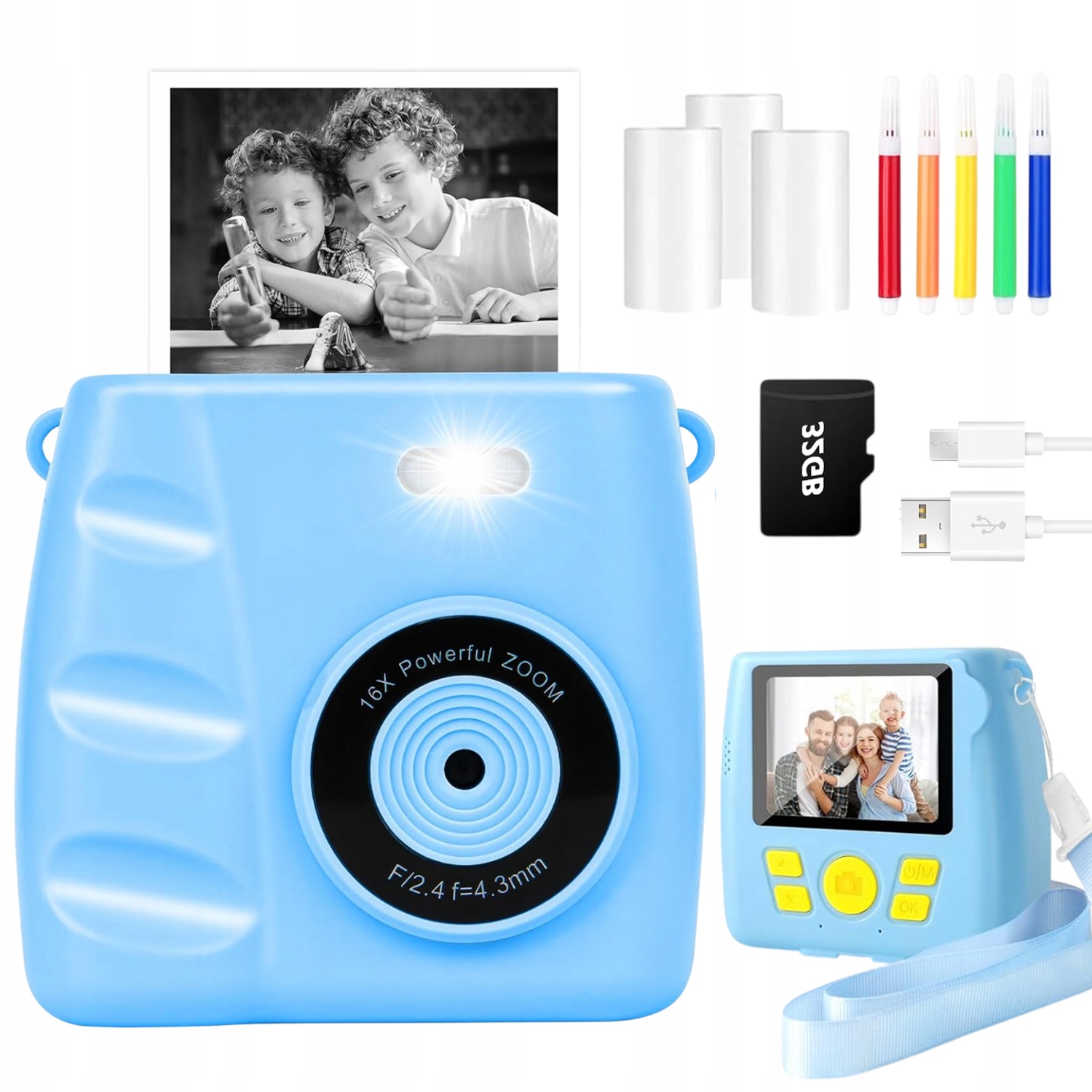 Okamžité Fotografie Polaroidu Pro Děti 32GB Tiskárna 3 Náplně