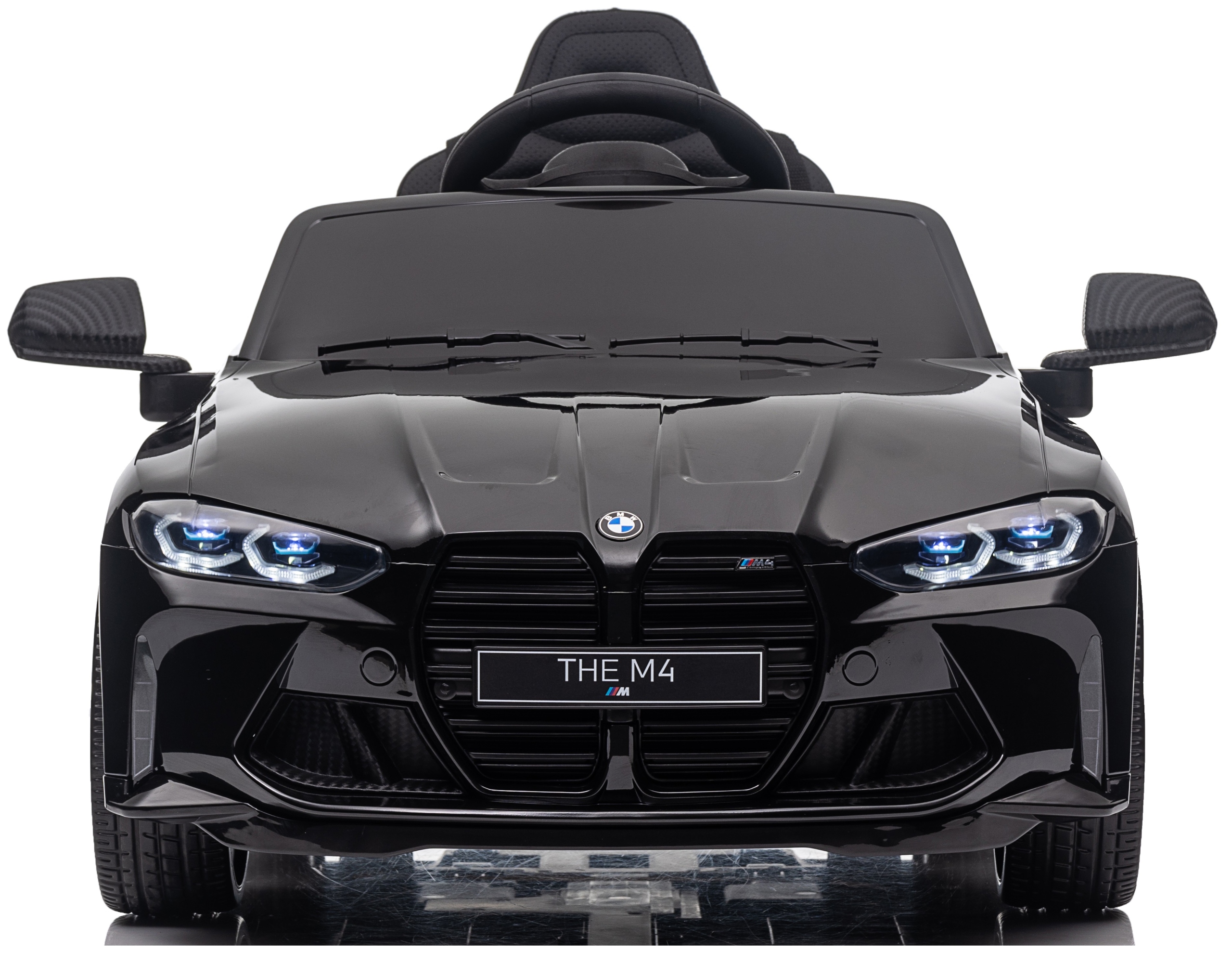 Bmw M4 Auto Samochód Na Akumulator Skóra Miękkie Koła Eva 2x45W Pilot Led