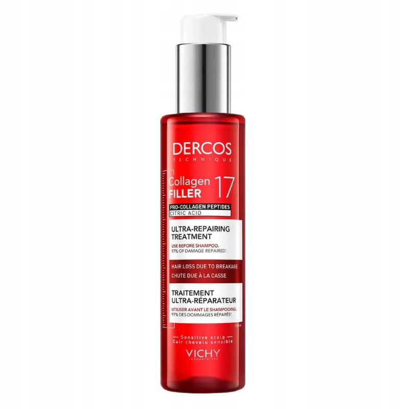 Vichy Dercos Collagen 17 Filler Ultraregenerująca kuracja przed szamponem