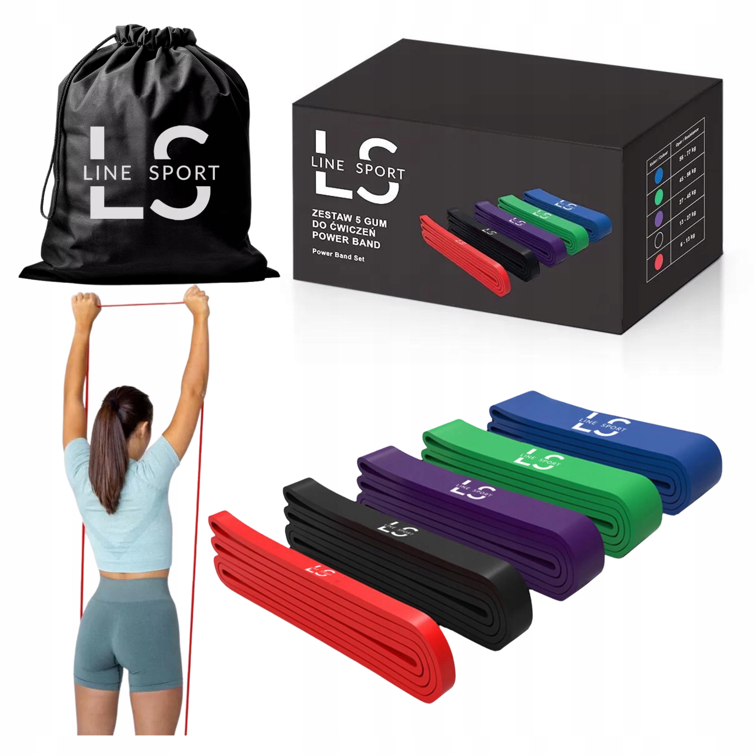 Gumy Na Cvičení, Sada Odporových Pásů Power Band Latex 5KS Line Sport