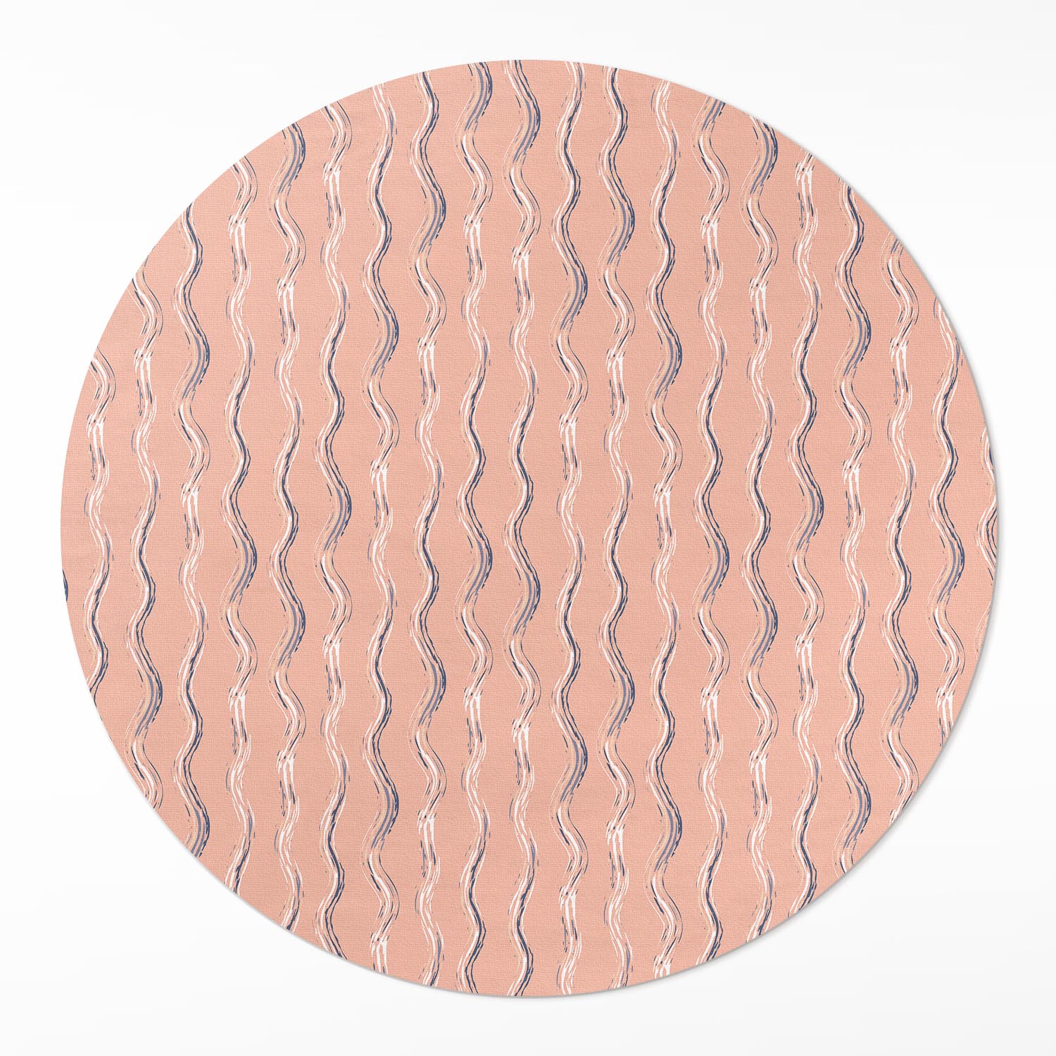 Kulatý Koberec koberec Dekorativní Boho vlny v pastelových barvách ⌀ 140 cm