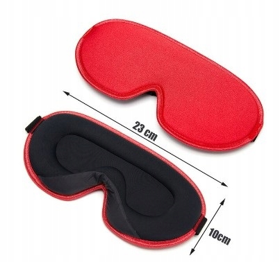 3D PREMIUM PROFESJONALNA MASKA DO SPANIA OPASKA NA OCZY SNU 1 CZERWONA Materiał dominujący poliester