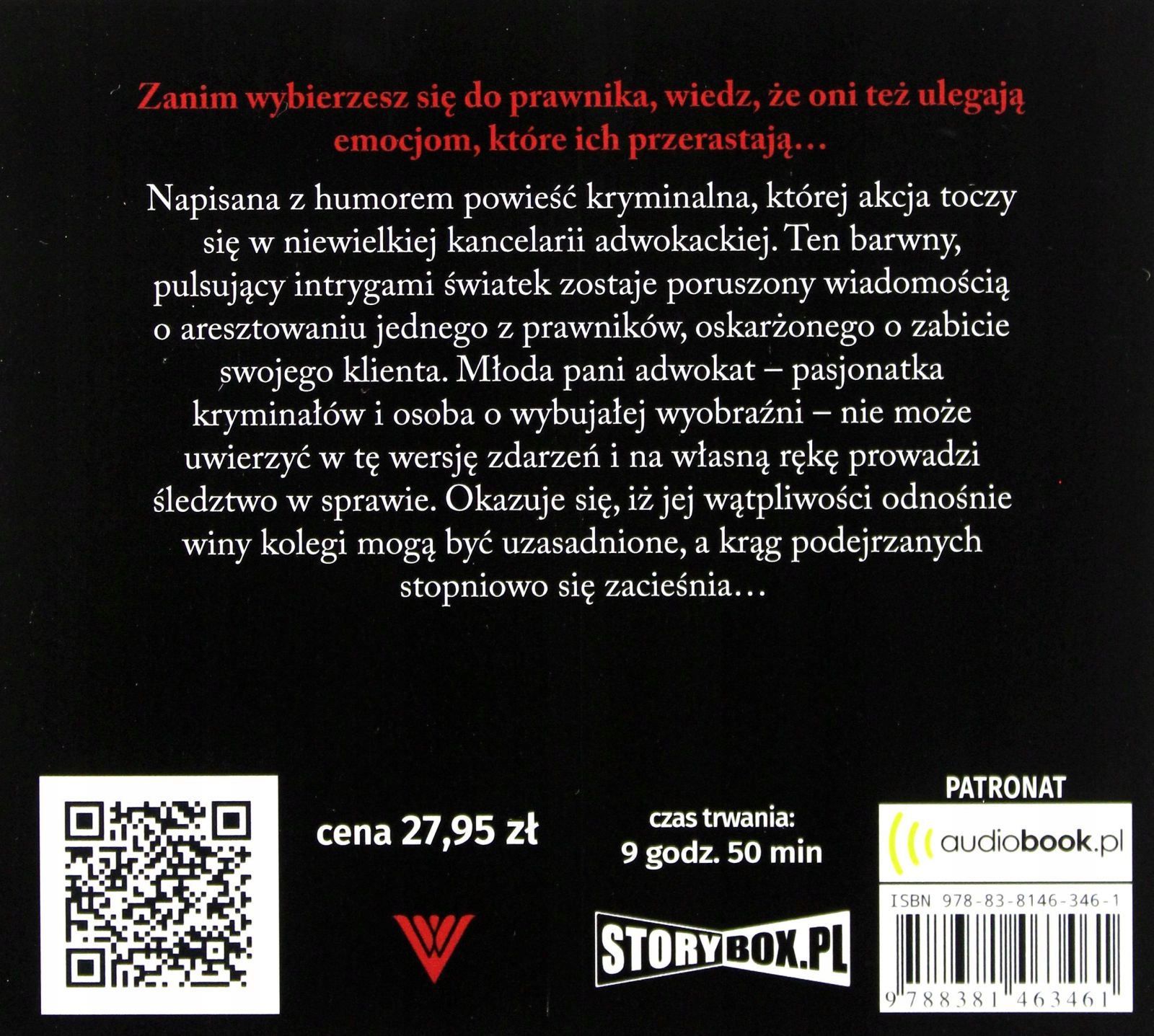 ZBRODNIA NA BOKU - DOROTA DZIEDZIC-CHOJNACKA [AUDIOBOOK] Stan opakowania oryginalne