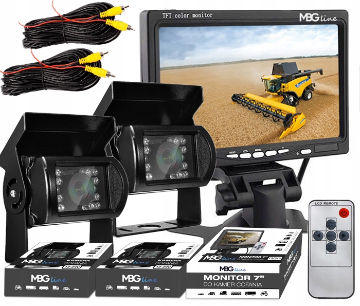 

2x Kamera Cofania Monitor 7 Cali Diody Ir 10M Bus