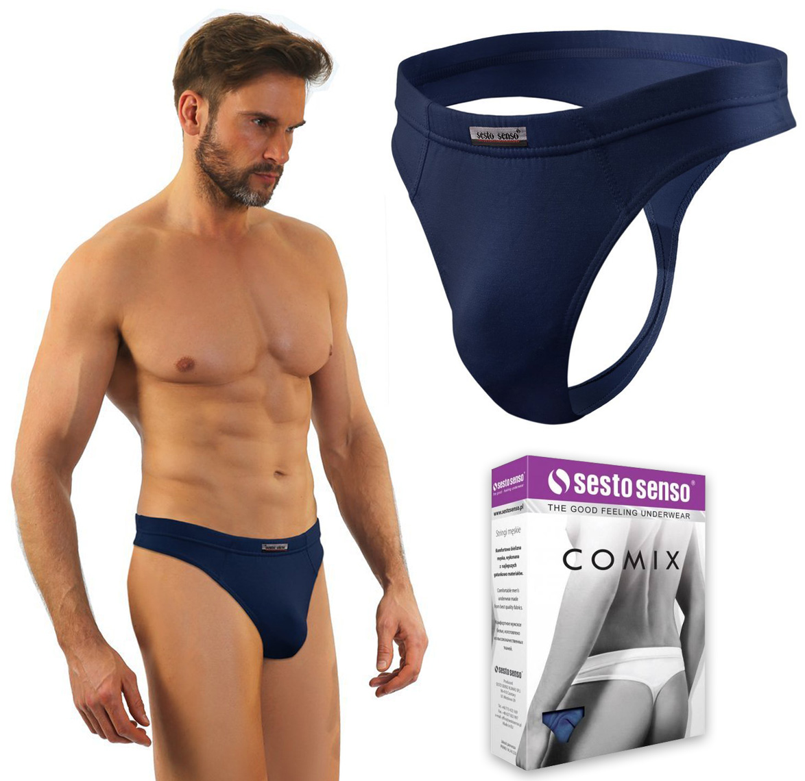 

Stringi męskie z mikromodalu Sesto Senso Comix L