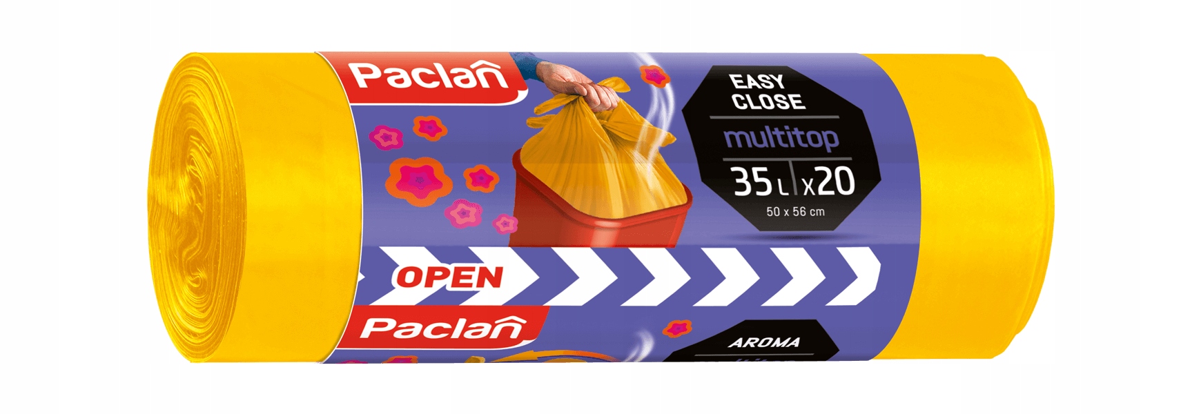 

Worki na śmieci Paclan Multitop zapach. 35l 20 szt