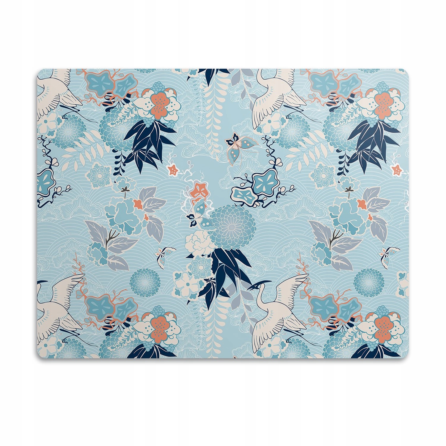 Levně Voděodolná podložka pod misku Ptáci květiny 90x60 cm