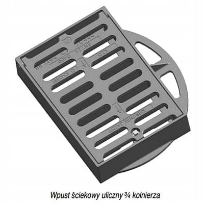 Wpust Uliczny prostokątny D400 żeliwny 400x600mm