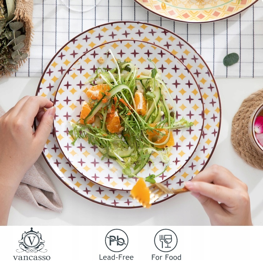 ZASTAWA kolorowa BOHO wzorzysta ETNO SERWIS VANCASSO TULIP 16 szt/ 4 osób Rodzaj serwisu obiadowy